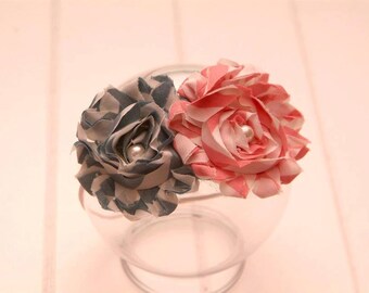 Candy Stripe Double Chiffon Rosette Headband