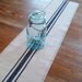Burlap Table Runner 10 x 48 with Navy Blue Grain Sack Stripes - Other Colors Available - Beach Table Runner - Farmhouse Table Runner
