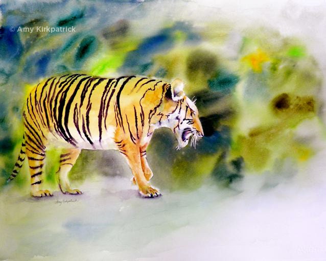 The Tiger, 8x10 Signed Print of Amy Kirkpatrick watercolor