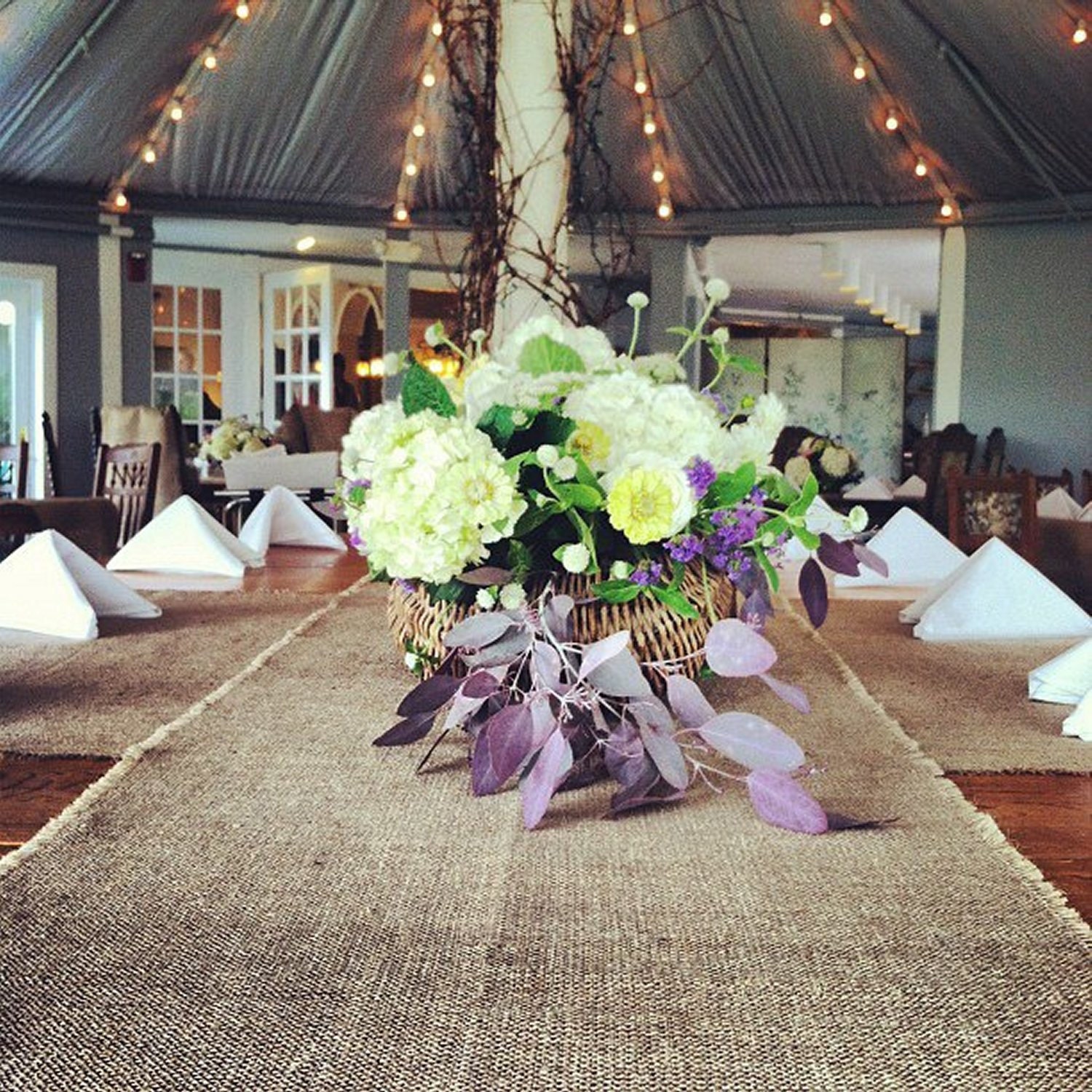 Burlap Table Runners 108" Rustic Wedding Table Settings