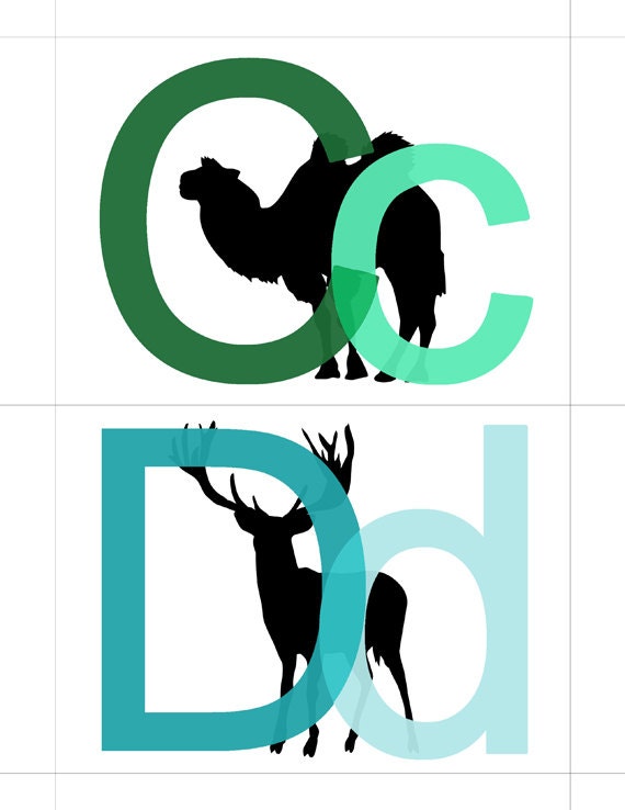 Peeking Animals - LARGE Printable Alphabet Playtime Cards