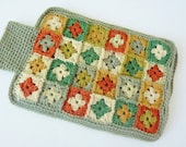 Hot Water Bottle Cover Crochet, Granny Square Cozy