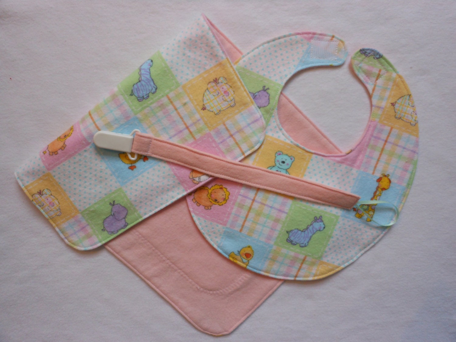 Bib and burp cloth set