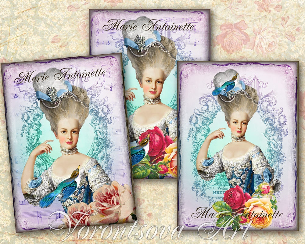 MARIE ANTOINETTE VIOLET. Let them eat cake. French greeting card. Printable digital images.v4754