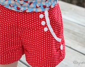 Red Hot Sailor Shorts - Retro - Red Polka Dot