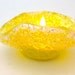 Candle Holder Fused Yellow Glass Tea Light with Pale Aqua Dichroic Glass  Interior 212