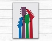 Guitar head art print
