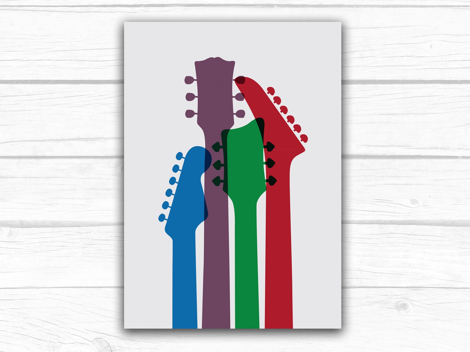 Guitar head art print