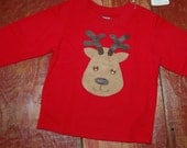 size 12 mo. Red Reindeer shirt  SALE ready to ship