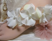 WHOLESALE 6 SETS Flower Luau Beach Wedding Barefoot Jewelry Sandals Bridal Jewelry  For Bridesmaids