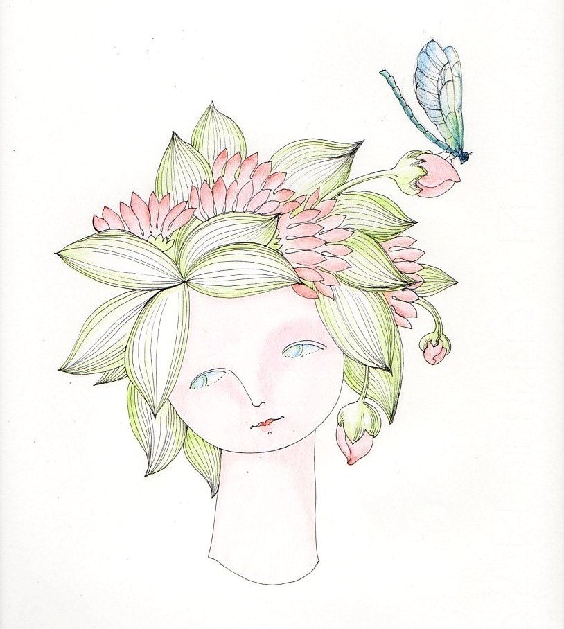 Limited edition 8x11 print of my original painting "The Lotus Flower"