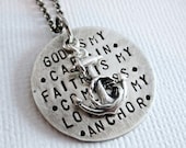 Anchor Necklace - Rustic - My Captain - Compass - Nautical Necklace - Sterling Silver - Patricia Ann Jewelry Designs