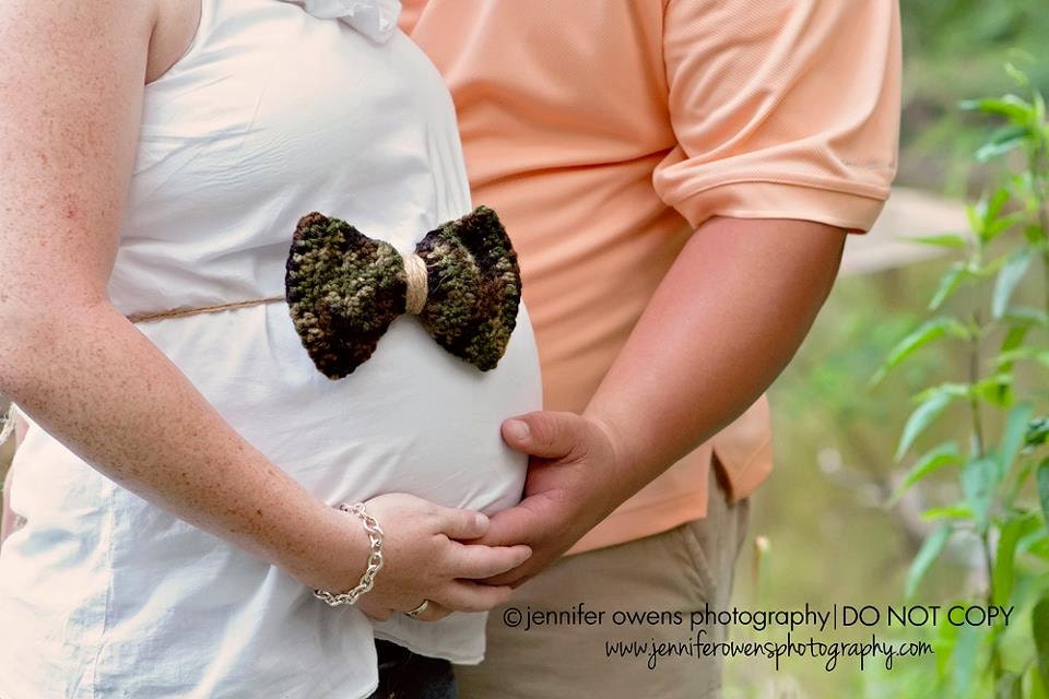 Crochet Maternity Mini BOW BAND Photography Prop Sash
