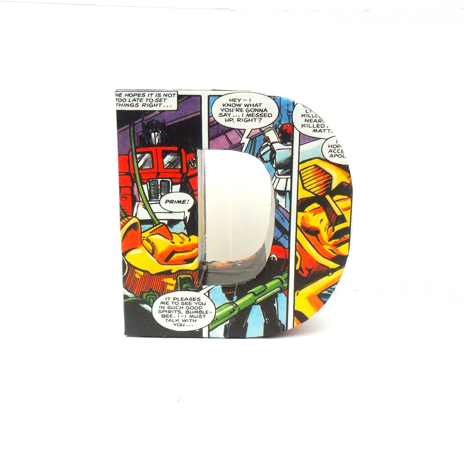 Transformers Comic Book 3D Freestanding Letters Any Amount Handmade Initial Number Custom Bedroom Ornament