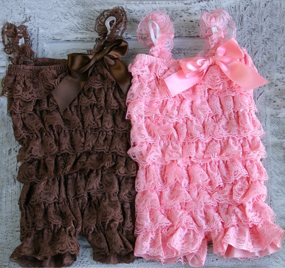 Vintage Pink Lace Pettiromper - Baby Girl Petti Romper - first birthday outfit, pair w/ pink birthday pettiskirt, 0, 6, 12 months 2T, 3T, 4T