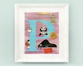Vintage Monogram Print. Letter P vintage alphabet print for babys bedroom. 6x8 Vintage Nursery Print Fifties 1950s abc50