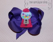 Gum Ball Machine Bow Centers Embroidery Design Machine Applique