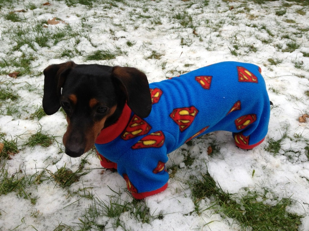 CUSTOM Superman Superhero Dog Fleece Pjs Pajamas Coat