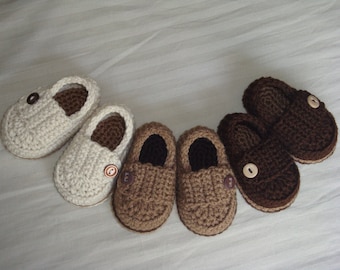 Baby Boy Button Loafers - Made to Order Booties