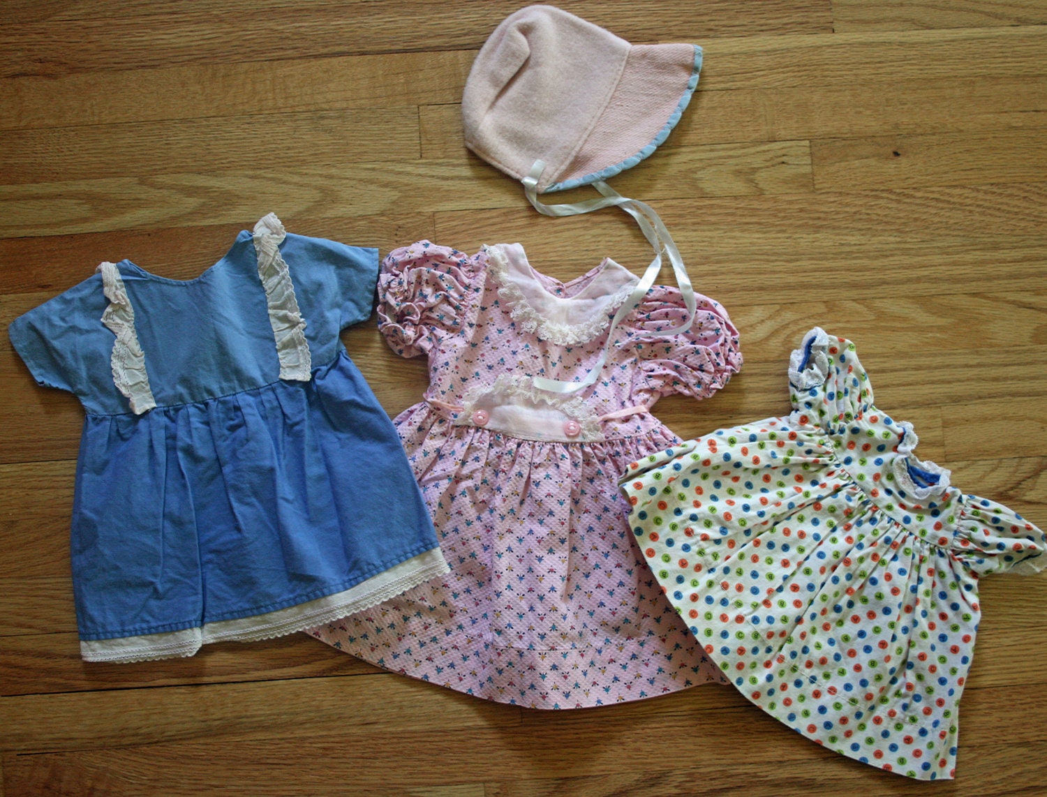 Doll Clothes, Dresses, Hat, Hand Made