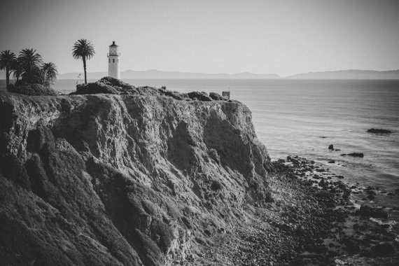 The Lighthouse - Fine Art Photography 8x12" Matte Print in Black and White, Point Vicente Lighthouse in Palos Verdes, Coast of California