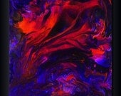 Abstract Flower Print: 12 x 12 Magenta blue Giclee