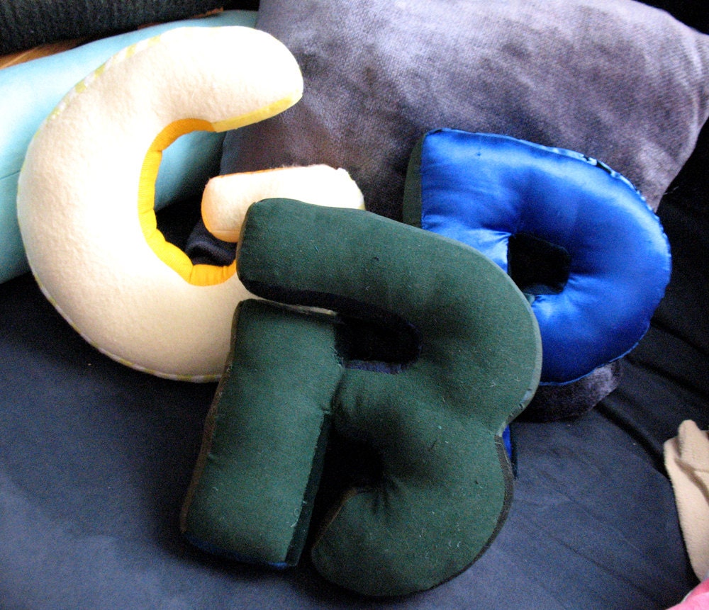 Over-Stuffed Initial Pillows ECO-FILLING Made to Order