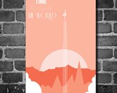 Vintage poster superhero poster retro art poster 11x17 Time To Save The World Hero Print