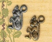 Low Close Out Price-Antique Gold/Antique Silver Monkey Charm-6 pieces-lead free