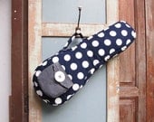 Dottie Dream - Navy Blue Polka dot Ukulele Bag (Soprano Size) Custom made