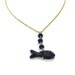 Navy Blue Necklace Gold Jewelry Lapis Lazuli Jewellery Chain Gemstone Fish Nautical Beach Sea Life Pendant Drop