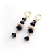 Pearl Earrings Black Onyx Jewelry Pearl Gold Jewellery Gemstone Freshwater Pearls Wire Wrapped White Yellow Gold Filled Earrings ER-189