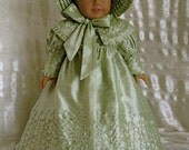 RESERVED Regency silk coat and bonnet for Caroline.