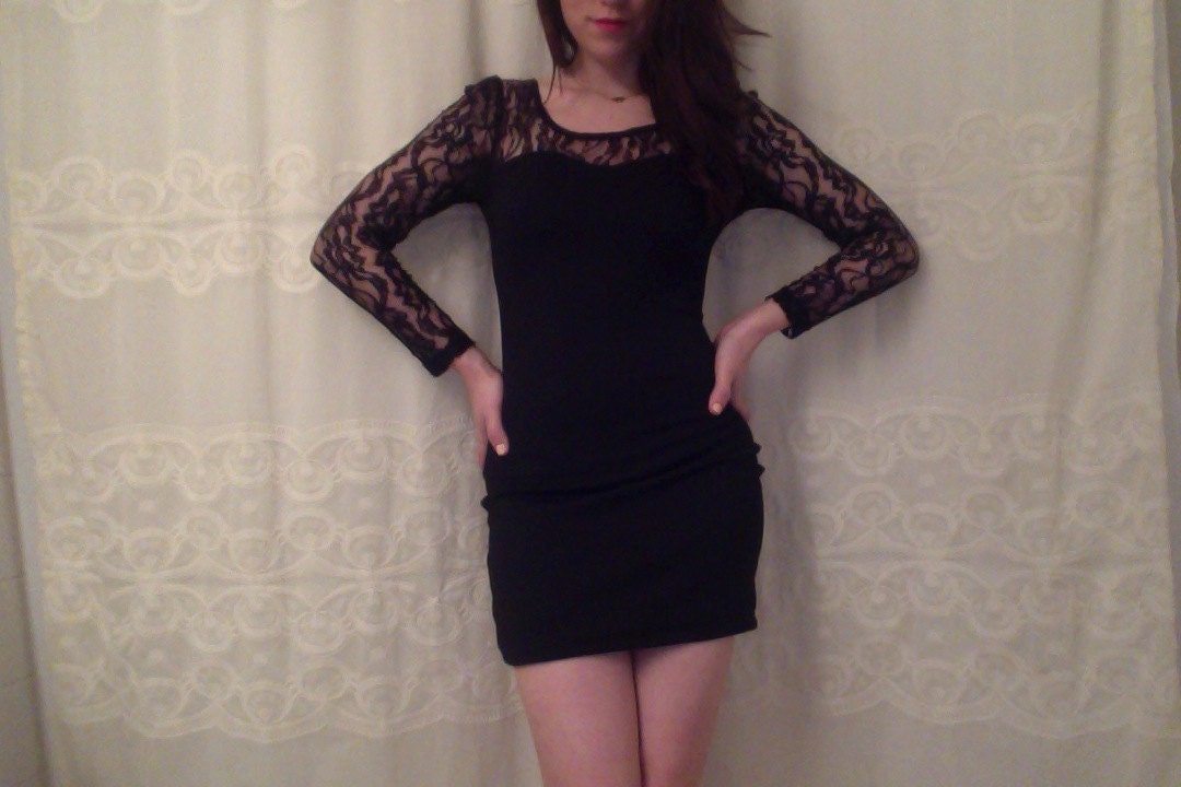 Black Lace Sweetheart Pencil Dress