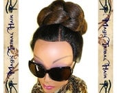 R'n'B & BELLY DANCE c u s t o m hair BUN puff extension Soul Wig kanekalon Hair Fall prom wedding Hip Hop African American fashion accessory