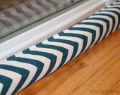 Draft Stopper- Navy Blue and Cream Chevron- Window or Door Snake