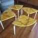 4 Mid Century Stacking Nesting Tables Converts to Round Coffee