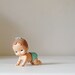 TOMY Wind Up Baby Toy 1977 Teal Diaper