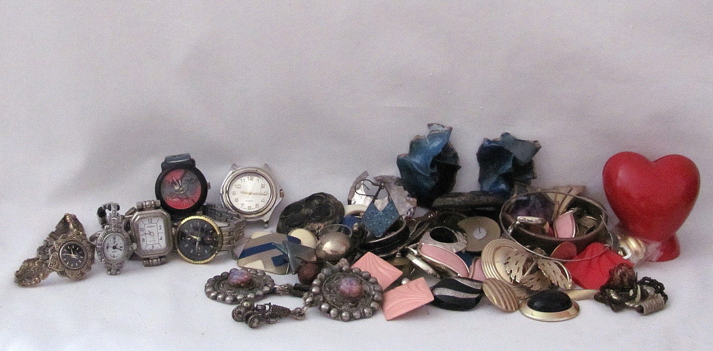 Destash Vintage Jewelry with Six Watches - Even a Batman Watch
