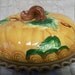 Vintage Pumpkin Pie Plate 2pc Ceramic Bake and Serve Pumpkin Pie Dish with Cover