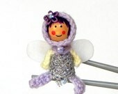 Lilac flower fairy MochiQtie Amigurumi - Mochi size crochet mini toy doll - Crochet Amigurumi