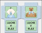 It's A Boy Tea Bag Envelope, Printable Baby Tea Bag Packet, Baby Shower Favor - Printable  PDF & JPEG  Formats, DIY, Print Yourself