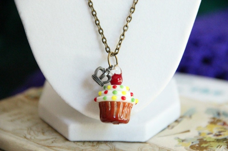 Cupcake Queen Charitable Geek Girl Necklace