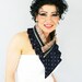 Animal print collar from upcycled silk in dark blue and animal print satin with black zipper, sophisticated collar necklace