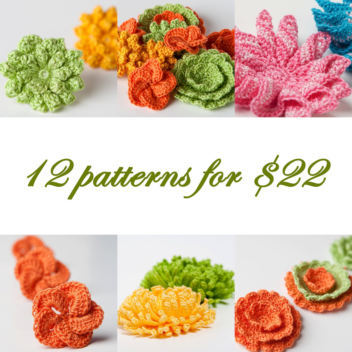PDF PATTERN - All 13 flower and jewelry patterns from this shop.