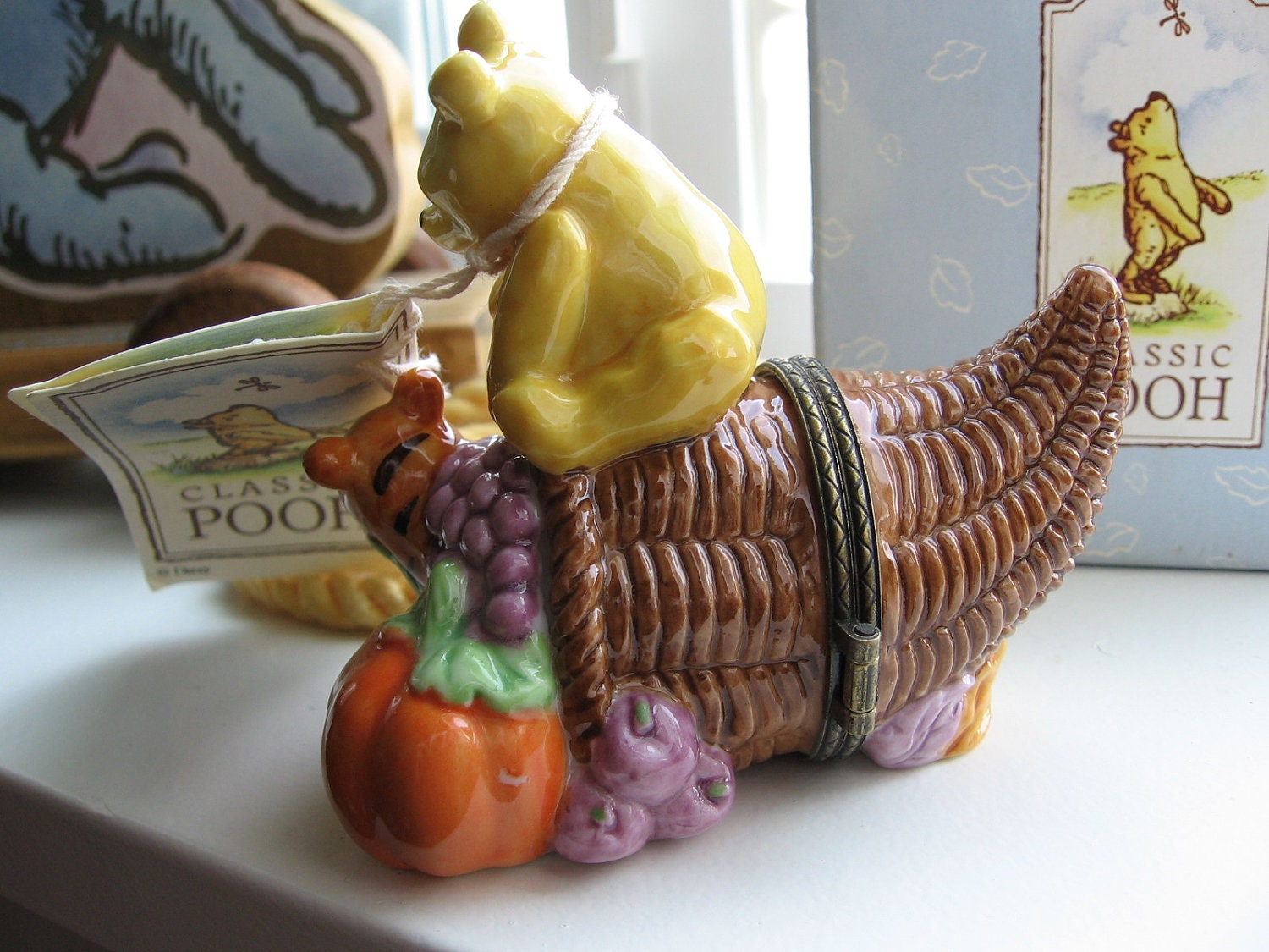 Winnie the Pooh Hinged Porcelain Box- Cornucpia