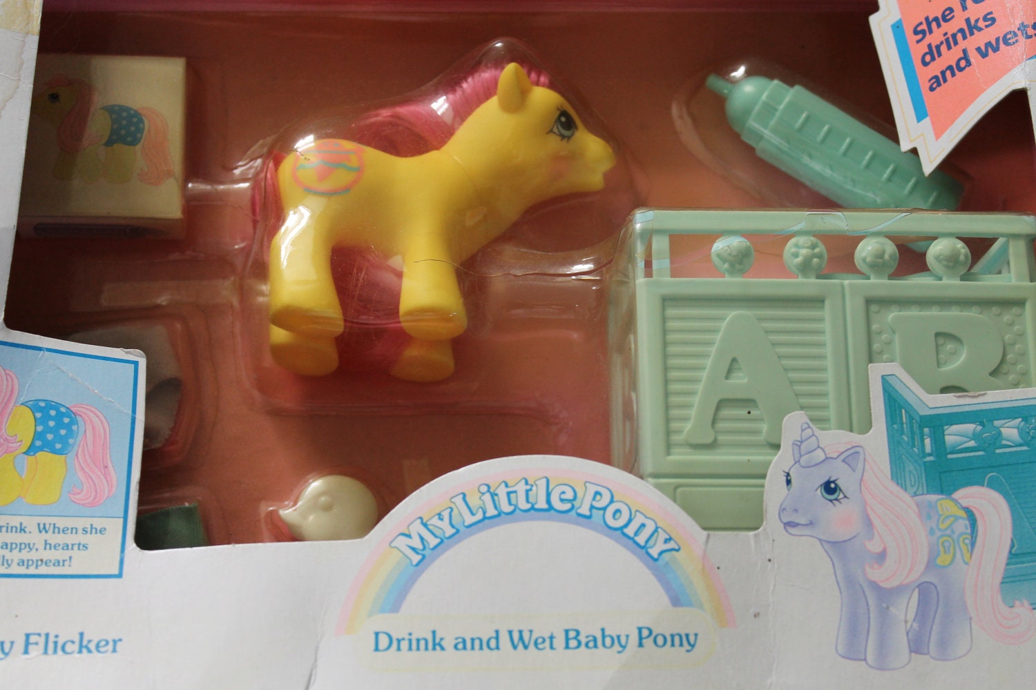My Little Pony UK Drink & Wet Baby Pony-Baby Flicker Vintage G1 Rare
