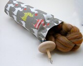 Drop Spindle Bag- Spindle Case, Project Bag, Alpacas, Llamas