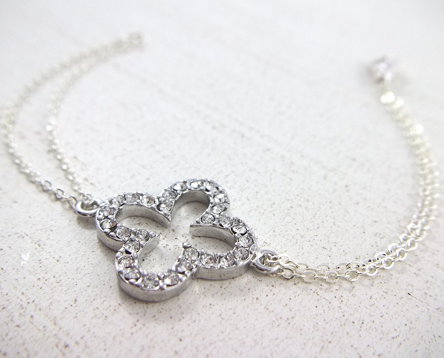 Silver Quatrefoil Clover Bracelet - Quatrefoil Pendant Jewelry