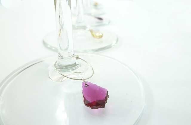 Baroque wine glass charms, wine glass markers made with Swarovski crystals - Set of 6